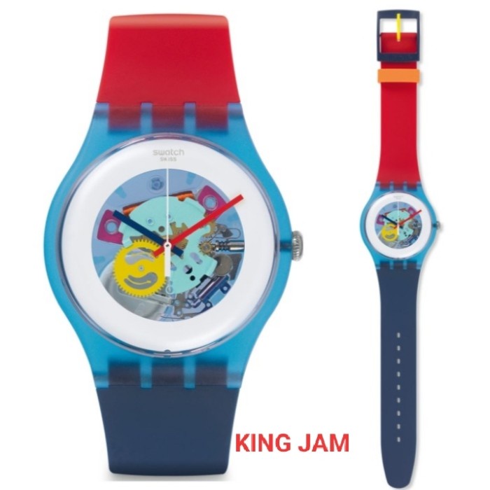 ✅Termurah Jam Tangan Pria Swatch Suos101 Original Lacquared Blue Terbaru