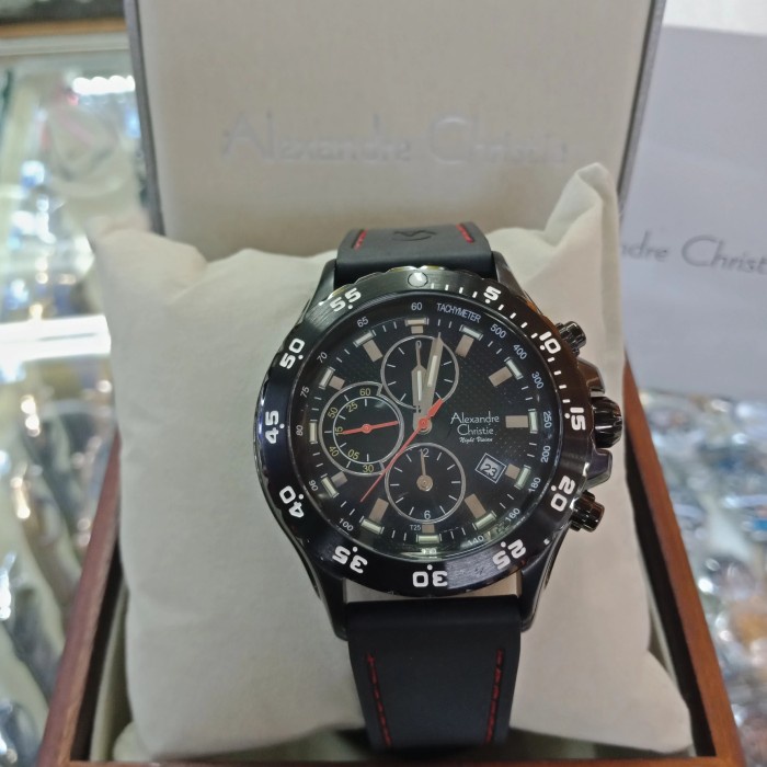 ✅Sale Alexandre Christie Ac 6092 Jam Tangan Rubber Strap Pria Original Terbaru