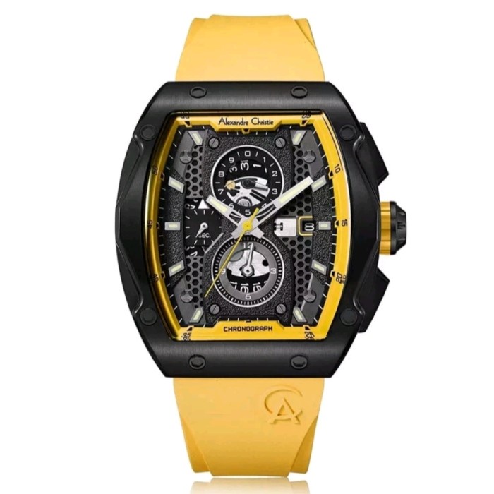 ✅Sale Jam Tangan Pria Alexandre Christie Ac 6608 Yellow Ac6608 Berkualitas