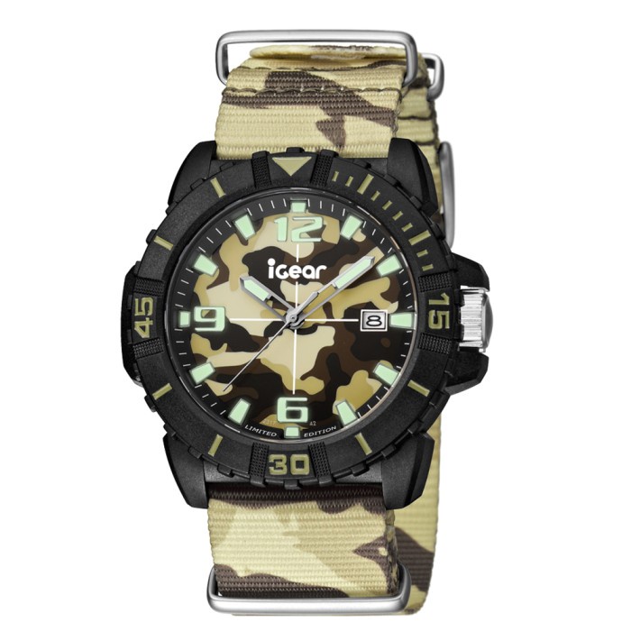 ✅Ready Igear I42-1745 - Jam Tangan Pria - Brown Khaki Camouflage Bisa Sameday