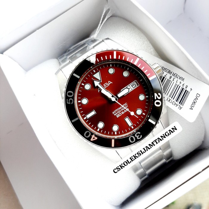 ✅Original Jam Tangan Pria Alba Al4431X1 Al4431 Automatic Red Dial Original Murah Bisa Gojek