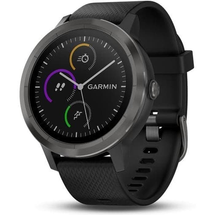 ✅Ori Jam Tangan Pria Garmin Vivo Active 3 Music Black Gun Metal Smartwatch Berkualitas