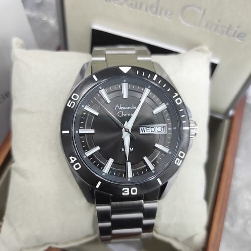 ✅Ori Alexandre Christie Jam Tangan Pria Ac 6512 Mcbtbba Ring Black Original Limited