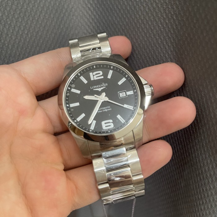 ✅Ori Longines Conquest Black New 2022 Fullset Box  Paper Terbaru