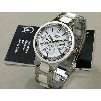 ✅New Jam Tangan Wanita Alexander Christie Ac 2299 Silver White Ceramic Bisa Sameday