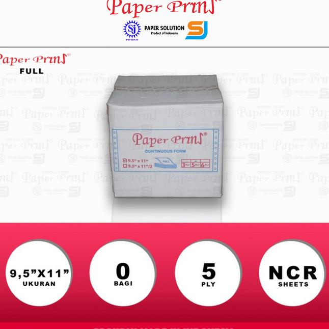 

Paperpryns Kertas Continuous Form Full 5PLY NCR 9,5" x 11" |Top|Best