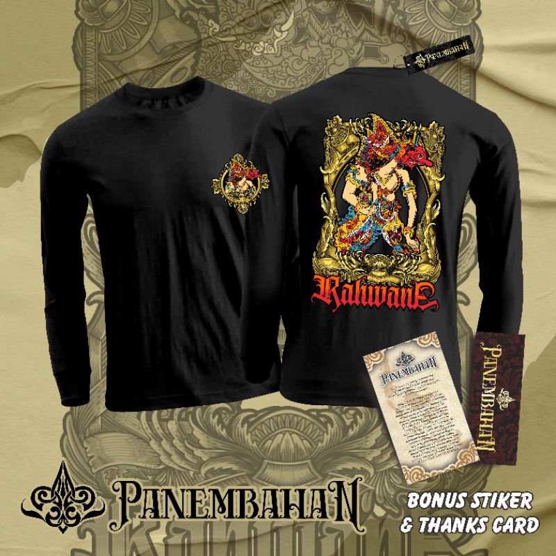 KAOS JAWA WAYANG RAHWANA LENGAN PANJANG HITAM/PUTIH BY PANEMBAHAN