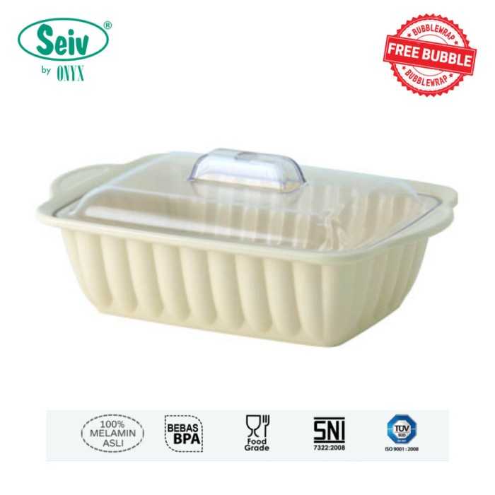 Promo Tempat Wadah Sayur Saji + Tutup Melamin Onyx 27085Sb Sevilla Casserole Terbaru