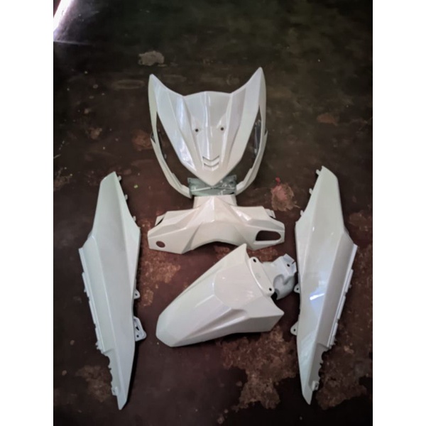 cover ful body halus Honda beat fi 2014 stater kasar putih lembayung biru cat costum