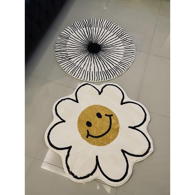 Karpet Bulu Tebal Karpet Bulat Round Carpet Karpet Ruang Tamu