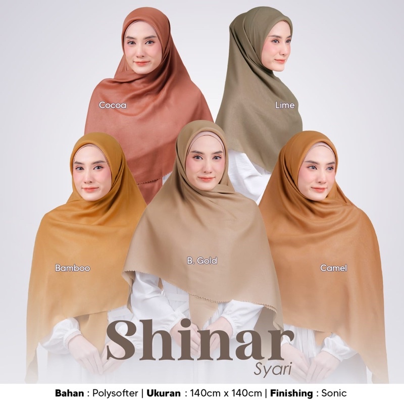 HIJAB  SEGI EMPAT JUMBO NUR SINAR SYARI LASER CUT / HIJAB SINAR SYARI PREMIUM LASER CUT