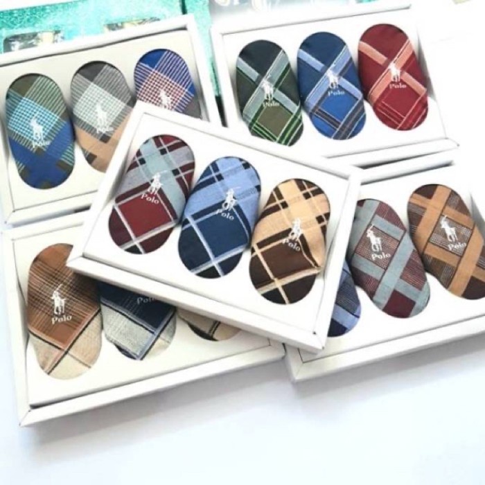 6 Pcs Sapu Tangan Handkerchief Branded Import 100% Katun