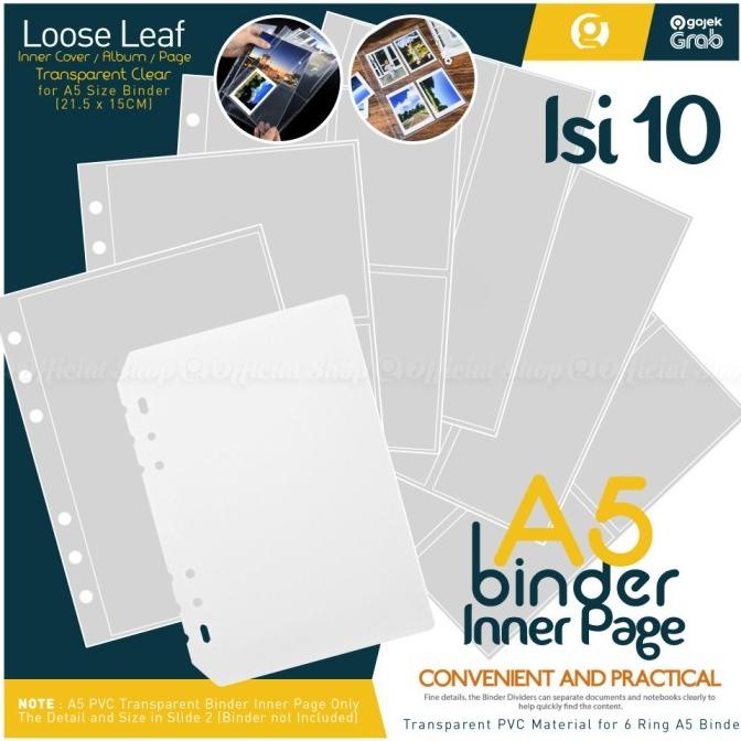 

Sleeve Pocket A5 (Isi 10) 6 Ring Album Binder Notebook Photocard Diary Kode 337