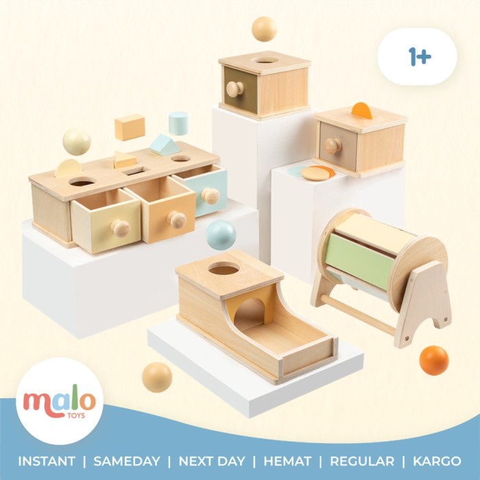 Montessori Apparatus Pastel Object Permanence Macaroon Color Toddler Ready