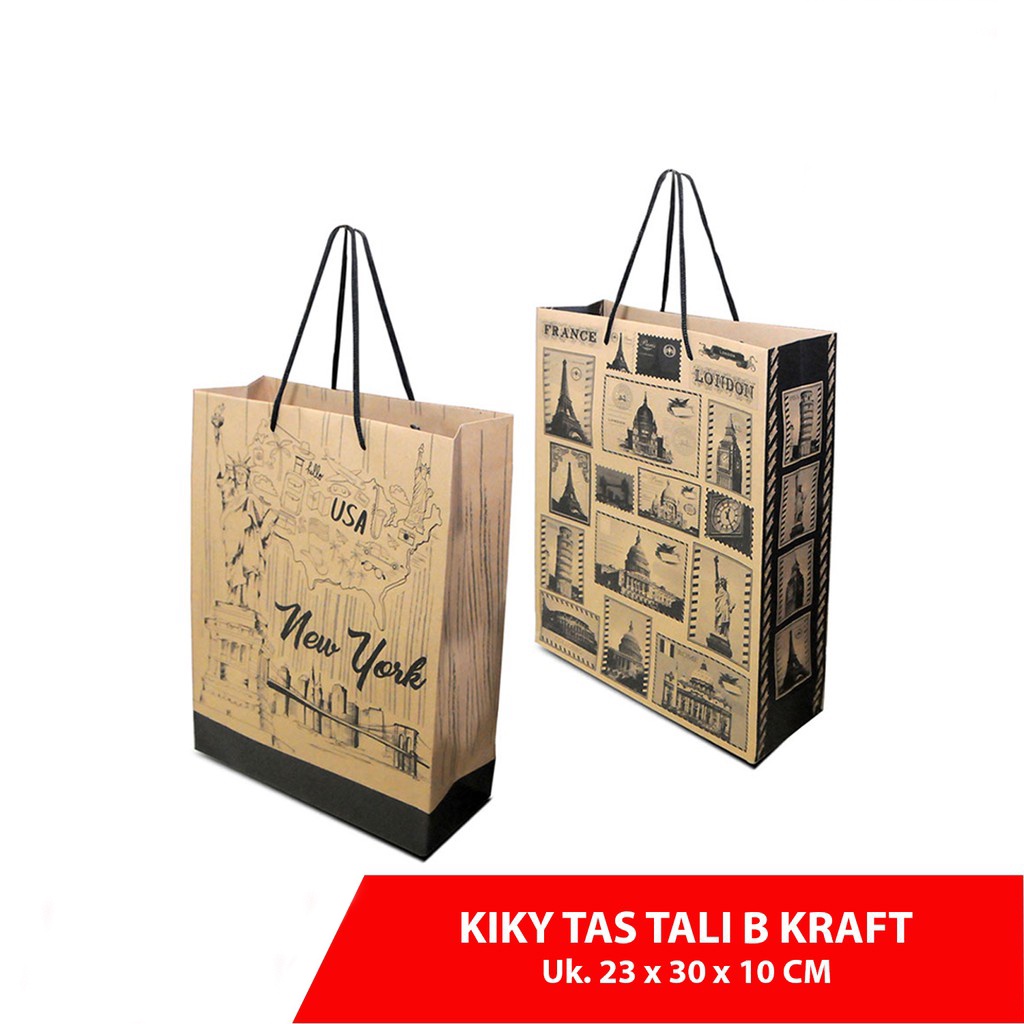 

PAPER BAG KIKY B KRAFT UKURAN 23CM x 18CM x 10CM