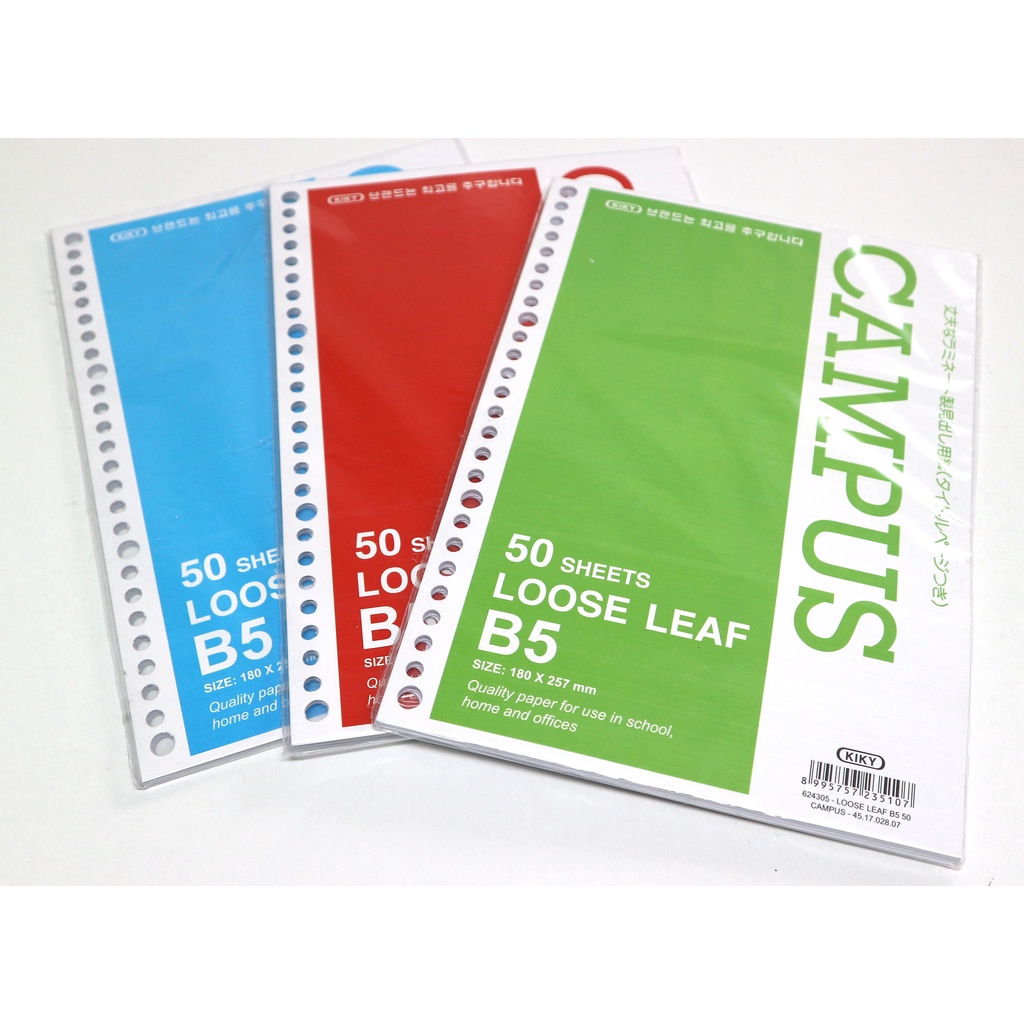 

LOOSE LEAF KIKY B5 ISI 50 LEMBAR PUTIH GARIS
