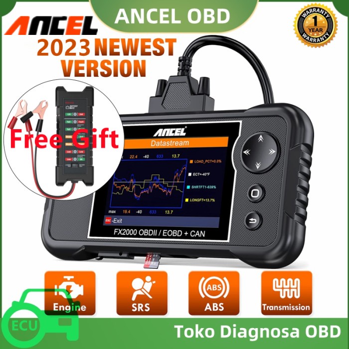 [Original] Ancel Fx2000 4 Sistem Obd2 Scanner Mobil Untuk Toyota/Honda/Vw Terbatas