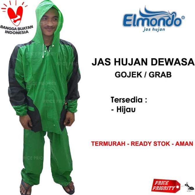 JAS HUJAN Setelan GOJEK GRAB Jaket Celana ELMONDO 932 Promo TERMURAH