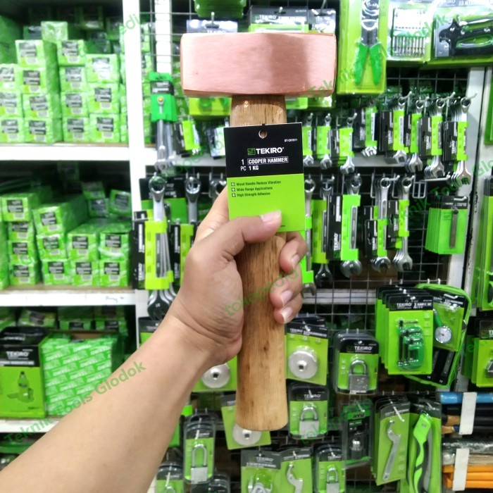 ✅New Ori Tekiro Palu Tembaga 1 Kg Gagang Kayu / Cooper Hammer 1 Kg Tekiro Berkualitas