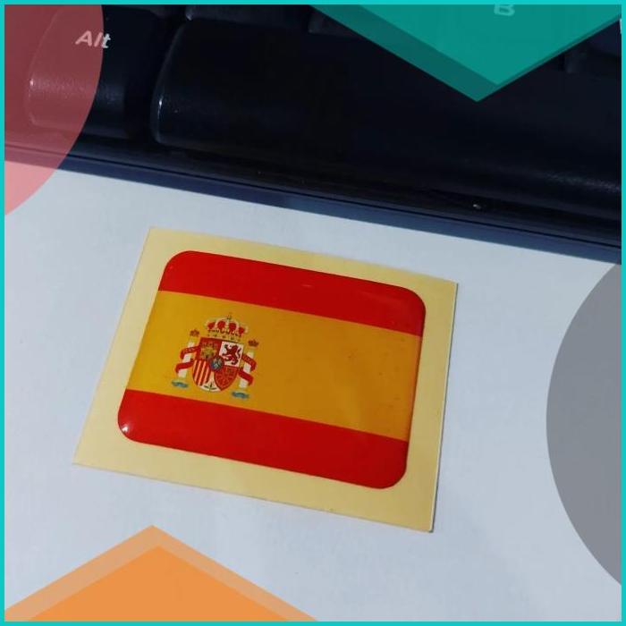 

Sticker Resin Timbul Spanyol Stiker Lentur 3D Spain Flag Bendera 20JV