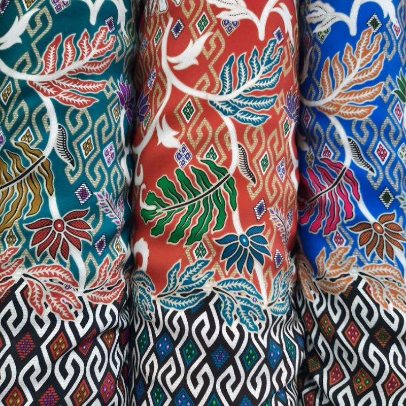 JAYA TEXTILE | KAIN BATIK Halus Motif Daun Abstrak BSY non foil