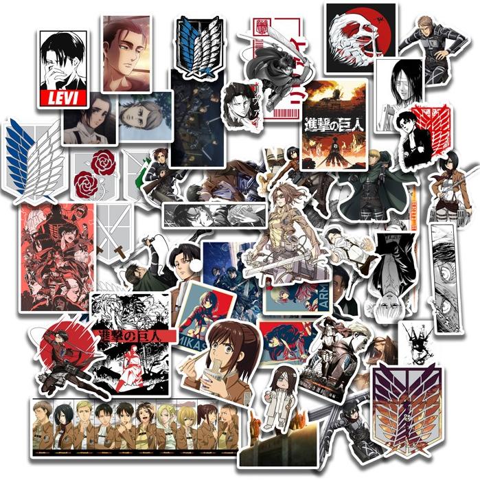 

STIKER ATTACK ON TITAN SNK Shingeki no Kyojin UNTUK HP LAPTOP MOTOR MOBIL KULKAS MEJA HIASAN DECAL