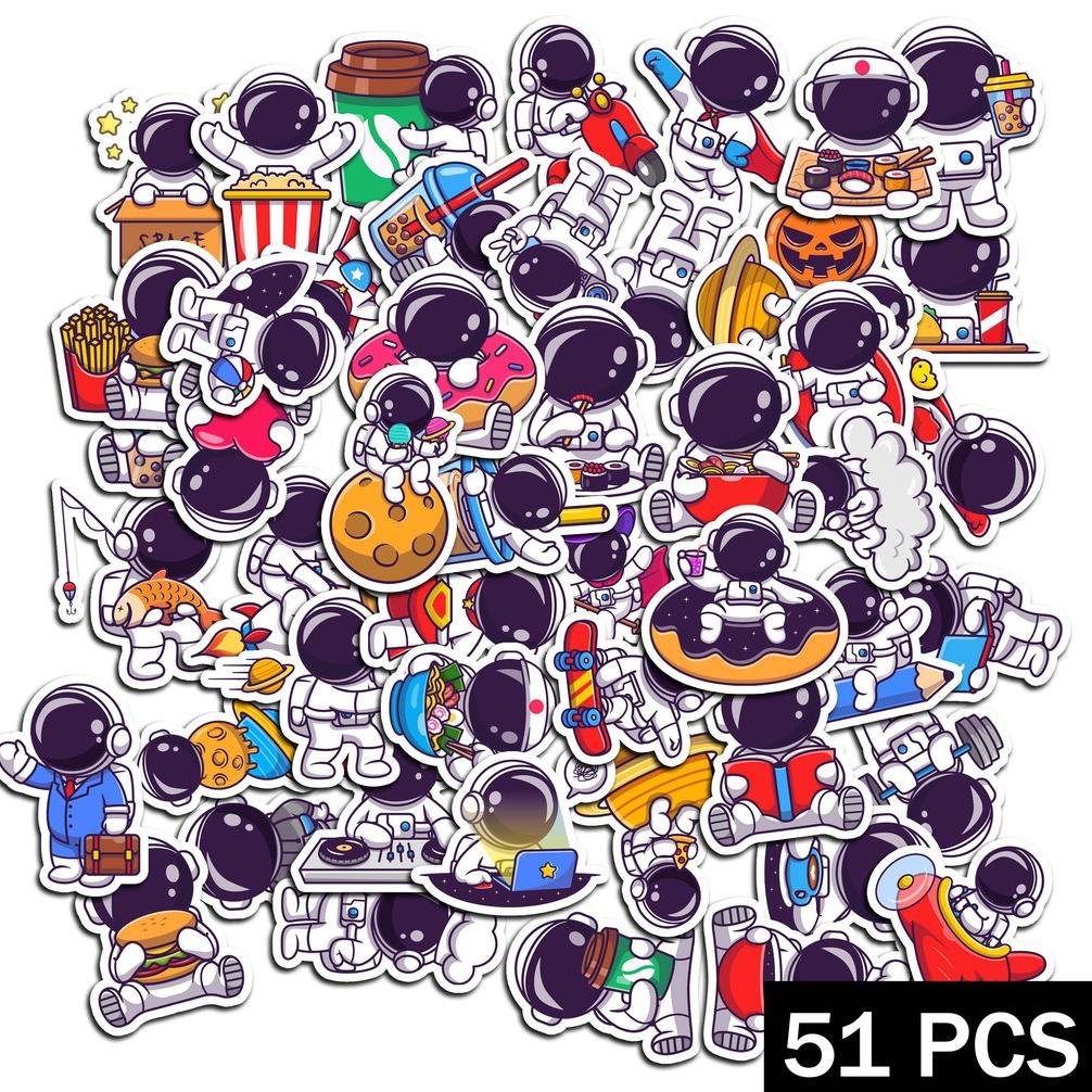 

50 pcs Stiker Desain ST211 Lucu untuk hp laptop helm motor mobil buku astronot