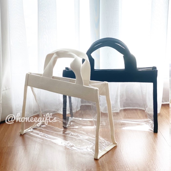 1PCS TAS TOTE MARHEN KOREA PVC MIKA GOODIE BAG HAMPERS GIFT TRANSPARAN