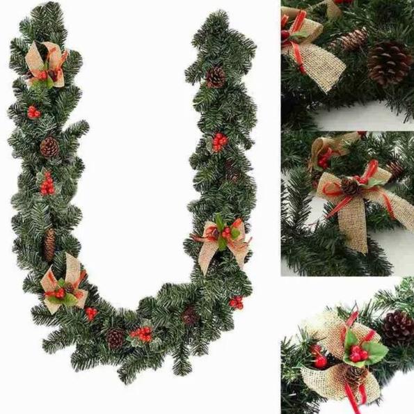 1.8M Garland Natal Lengkap Dengan Ornamen Hiasan Natal