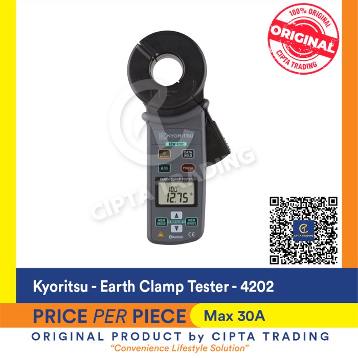 [Original] Clamp Meter - Kyoritsu - Kyoritsu 4202 Earth Clamp Testers Terbaru