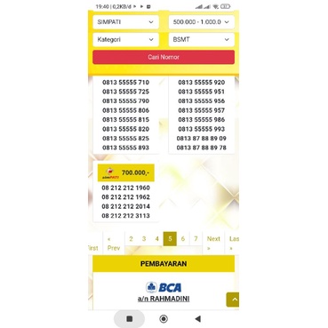 nomor cantik simPATI 700