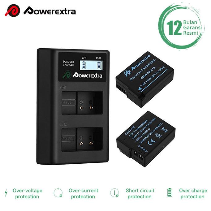 Baterai Dmw-Blc12 Powerextra Kit For Panasonic G80 G85 Gx8 G5 G6 G7 Original