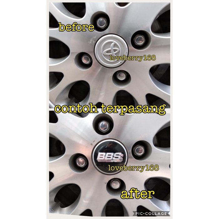 sticker stiker lapisan tutup dop velg mobil logo bbs hitam fikafika8187