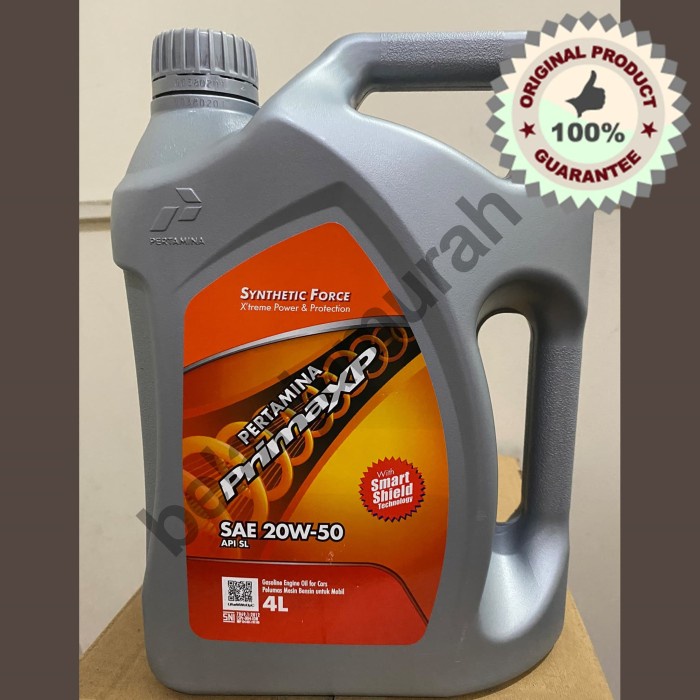 Oli PRIMA XP SAE 20w-50 Galon / 4 Liter 100% ASLI best