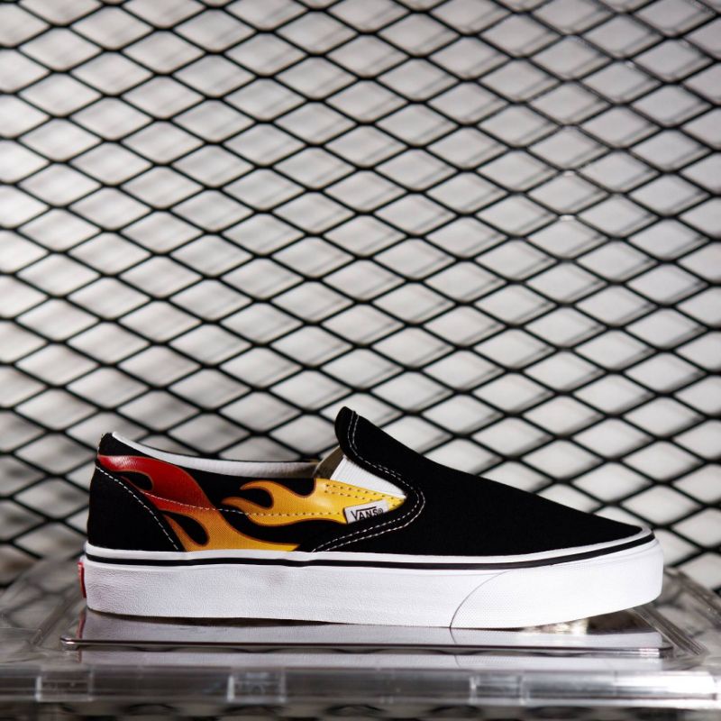 Vans Slip On Flame Black / True White Original100%