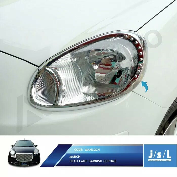 Nissan March Garnish Lampu Depan / Head Lamp Garnish Chrome best