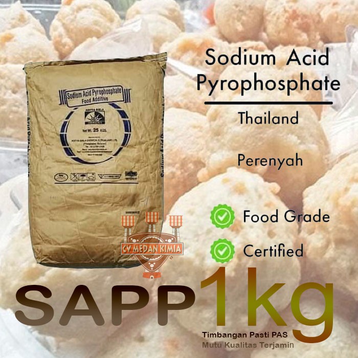 

New!! SAPP 1kg Sodium Acid Pyrophosphate / perenyah gorengan thailand Halal