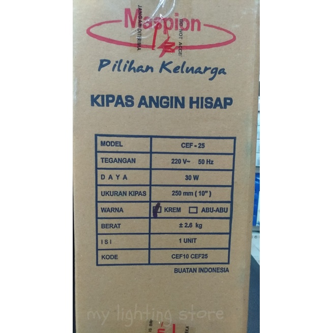 Exhaust Fan Maspion / Ceiling Exhaust Fan Maspion Cef 25 Plafon