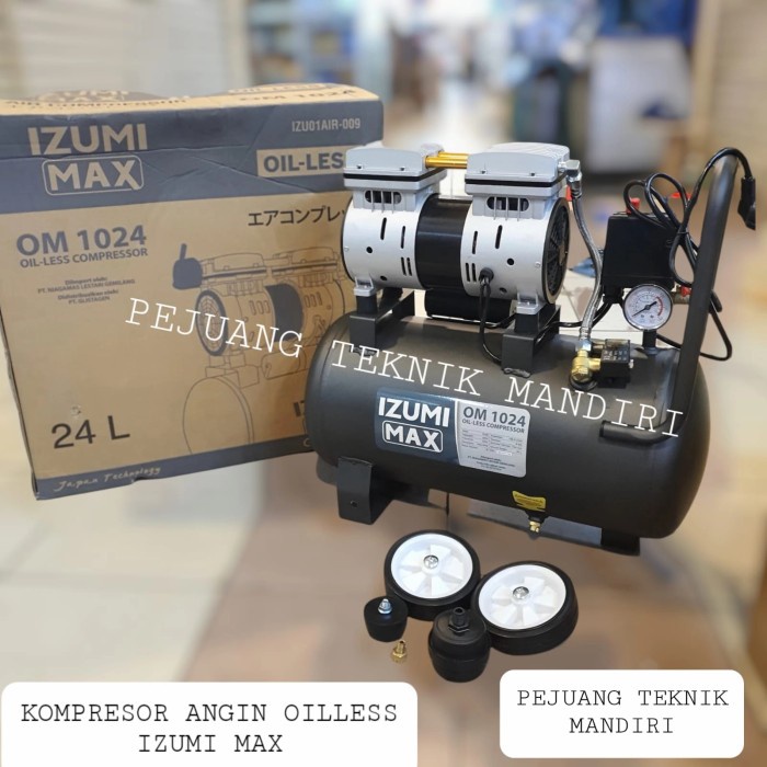 {GrandShop} MESIN KOMPRESOR ANGIN OILLESS IZUMI MAX OM 1024 1HP / IZUMI OM1024 24L - OM 1024 SAJA Mu