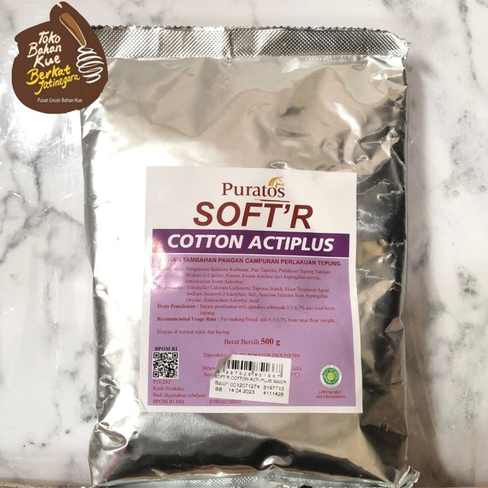 

Promo Puratos Soft'R Cotton Acti-Plus 500 Gr / Pelembut Roti /Bread Improver