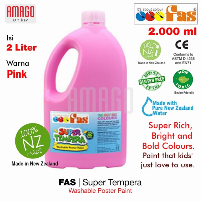 

Promo Fas - Super Tempera Washable Poster Paint - 2 Liters - Pink - 028