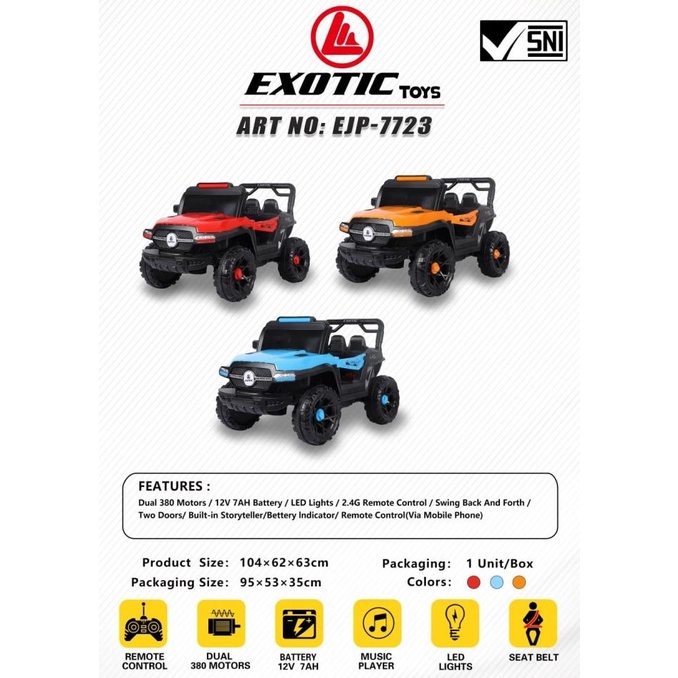 Mobil Aki Exotic Jeep EJP 7712 Mobil Mainan Anak