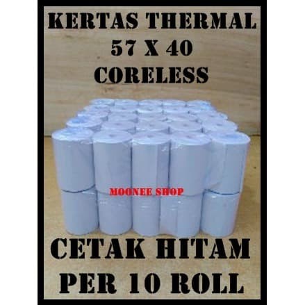 

Promo Kertas Thermal 57 X 40 / 57X40 / 58 X 40 / 58X40 Mm Per 10 Roll Polos