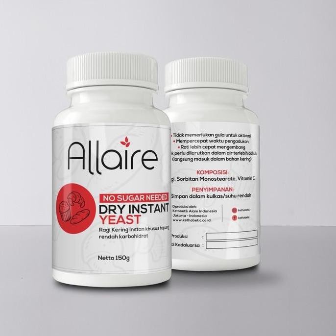 

Promo Best Seller Allaire Dry Instant Yeast Ragi Kering Tanpa Gula 150 G