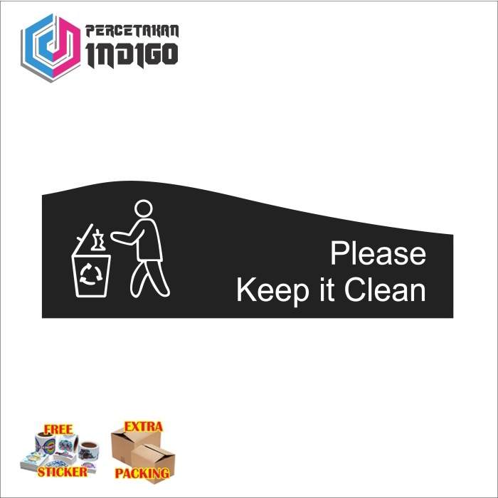 

Murah sign akrilik acrylic papan please keep it clean Keren