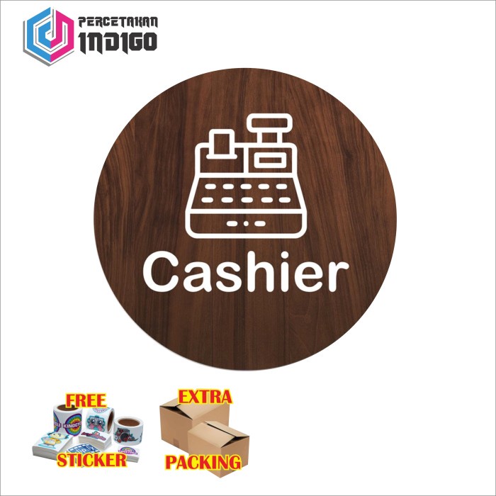 Murah sign board papan signage bulat cashier Keren