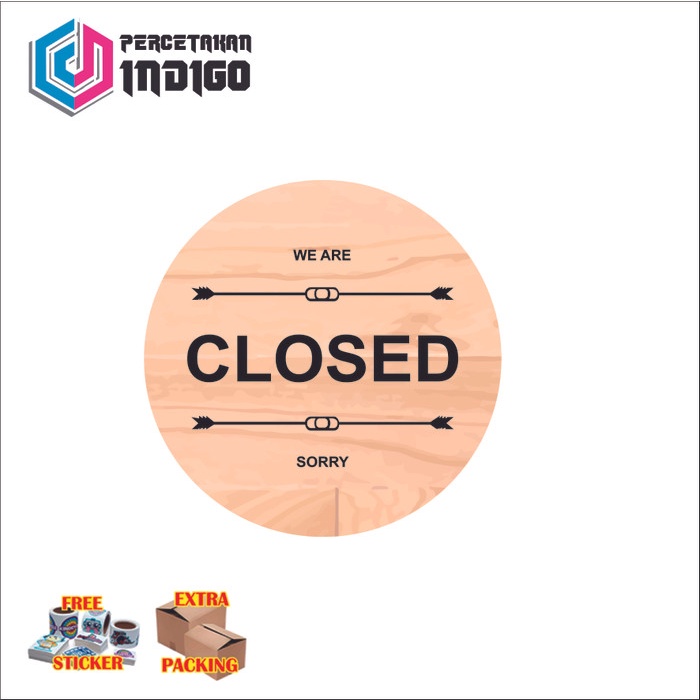 

Terlaris sign board papan signage closed Elegan