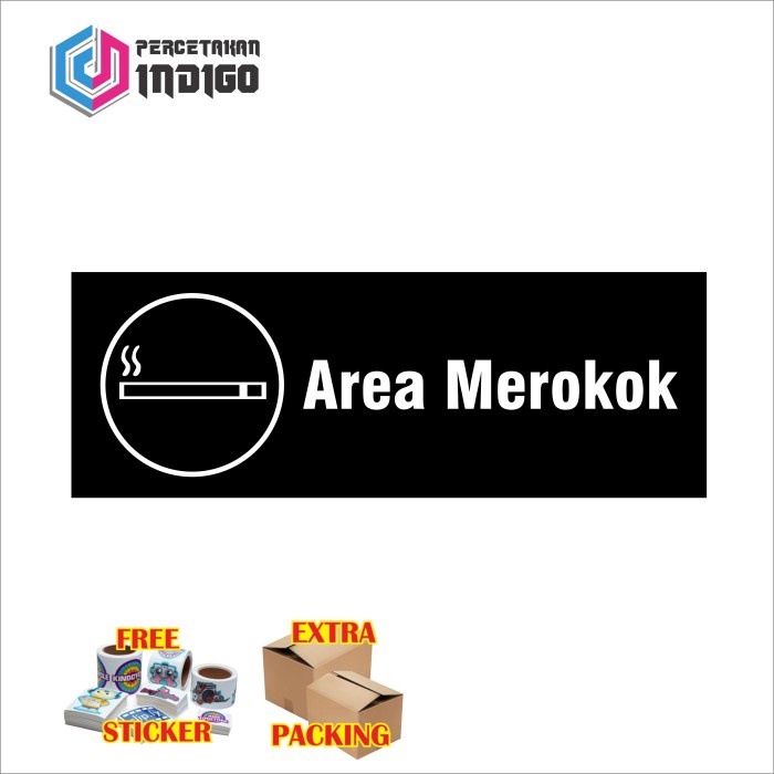 Grosir sign board papan signage kotak hitam area merokok type b Keren