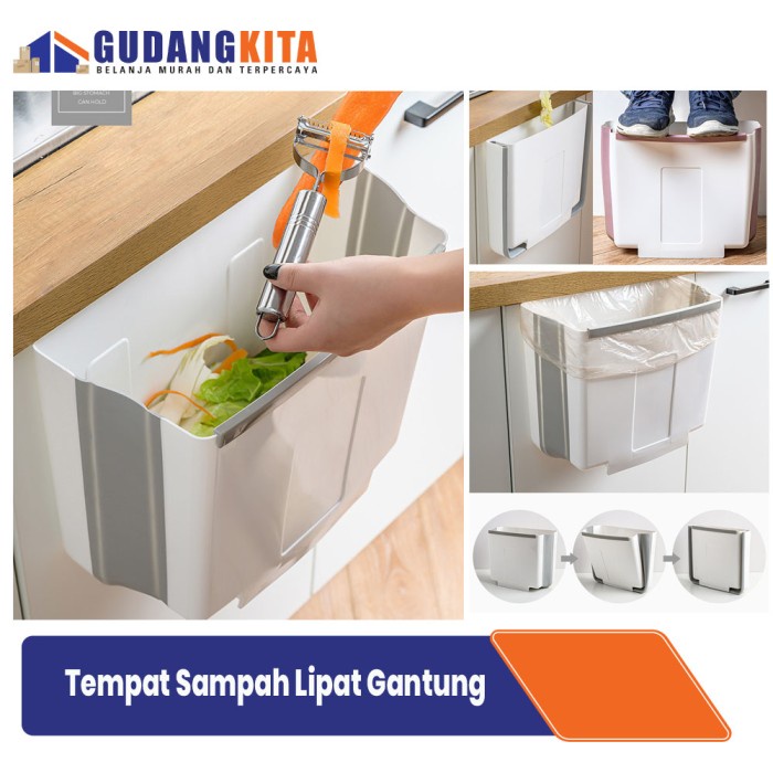 TEMPAT SAMPAH LIPAT GANTUNG UNTUK DAPUR DAN MOBIL
