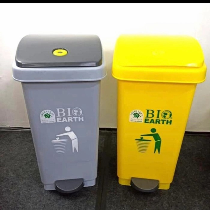 TEMPAT SAMPAH INJAK BESAR BAGUS 50LITER BIG EARTH - GREEN LEAF